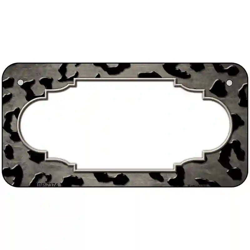 Tan Black Cheetah Scallop Oil Rubbed Metal Novelty License Plate 6" x 3" (BP)