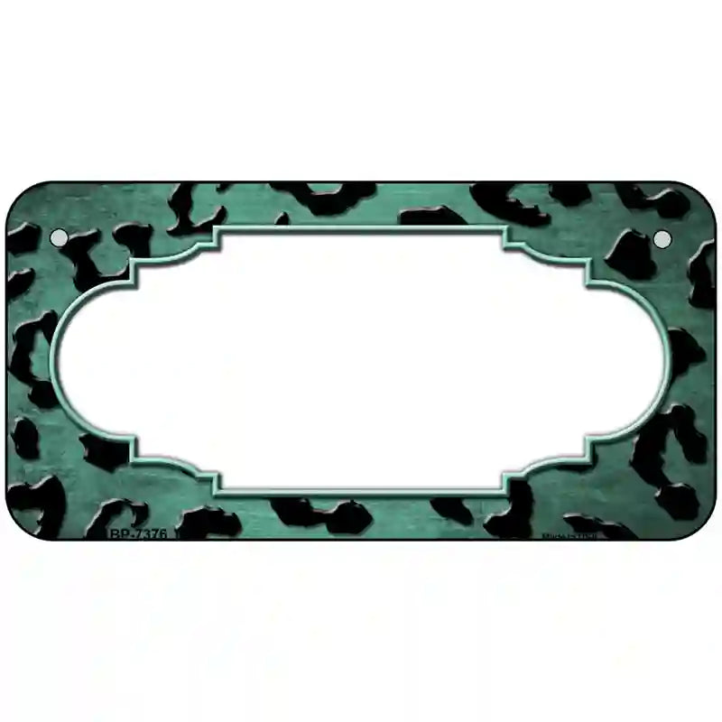 Mint Black Cheetah Scallop Oil Rubbed Metal Novelty License Plate 6" x 3" (BP)