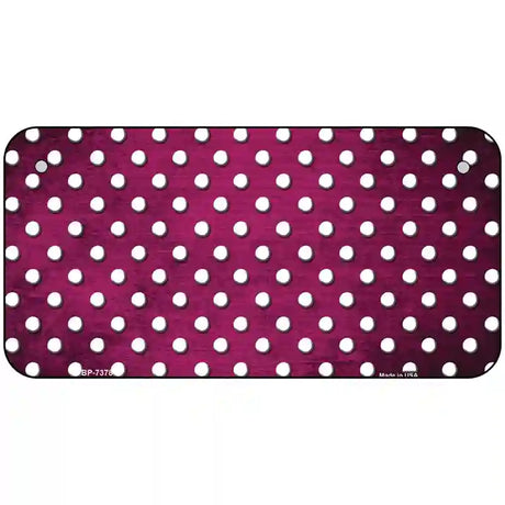 Pink White Small Dots Oil Rubbed Metal Novelty License Plate 6" x 3" (BP)