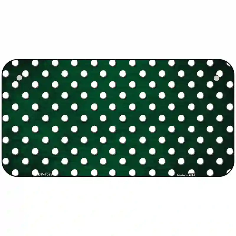 Green White Small Dots Oil Rubbed Metal Novelty License Plate 6" x 3" (BP)