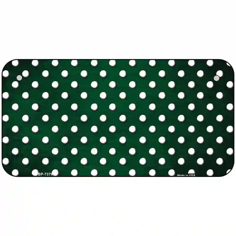 Green White Small Dots Oil Rubbed Metal Novelty License Plate 6" x 3" (BP)