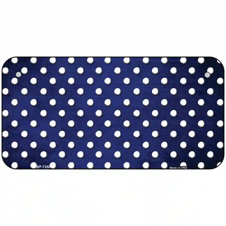 Blue White Small Dots Oil Rubbed Metal Novelty License Plate 6" x 3" (BP)