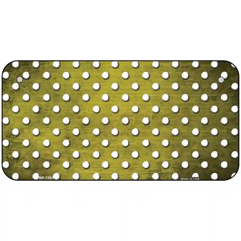 Yellow White Small Dots Oil Rubbed Metal Novelty License Plate 6" x 3" (BP)