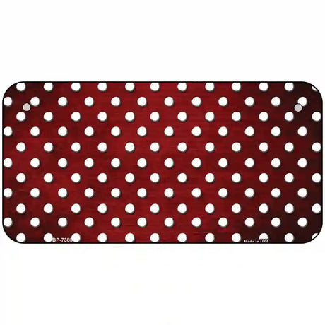 Red White Small Dots Oil Rubbed Metal Novelty License Plate 6" x 3" (BP)