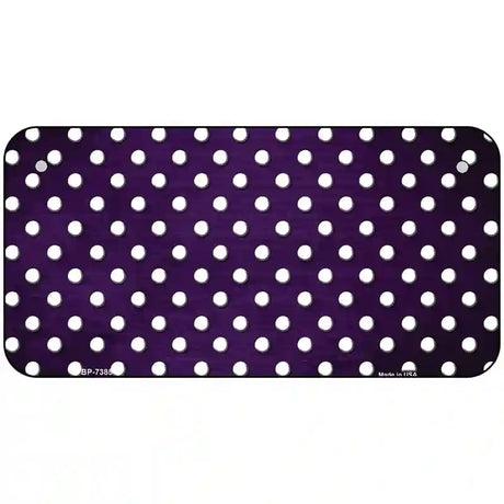 Purple White Small Dots Oil Rubbed Metal Novelty License Plate 6" x 3" (BP)