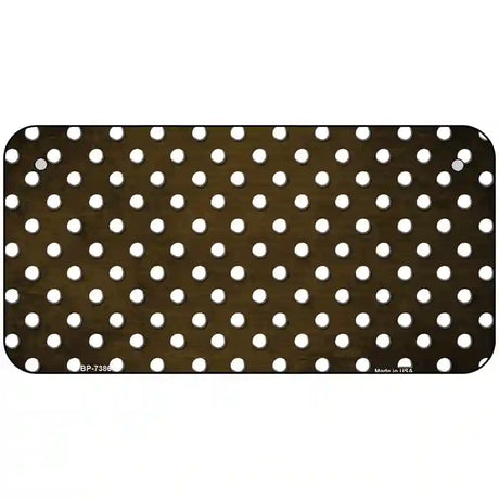 Brown White Small Dots Oil Rubbed Metal Novelty License Plate 6" x 3" (BP)