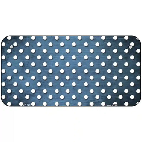 Light Blue White Small Dots Oil Rubbed Metal Novelty License Plate 6" x 3" (BP)