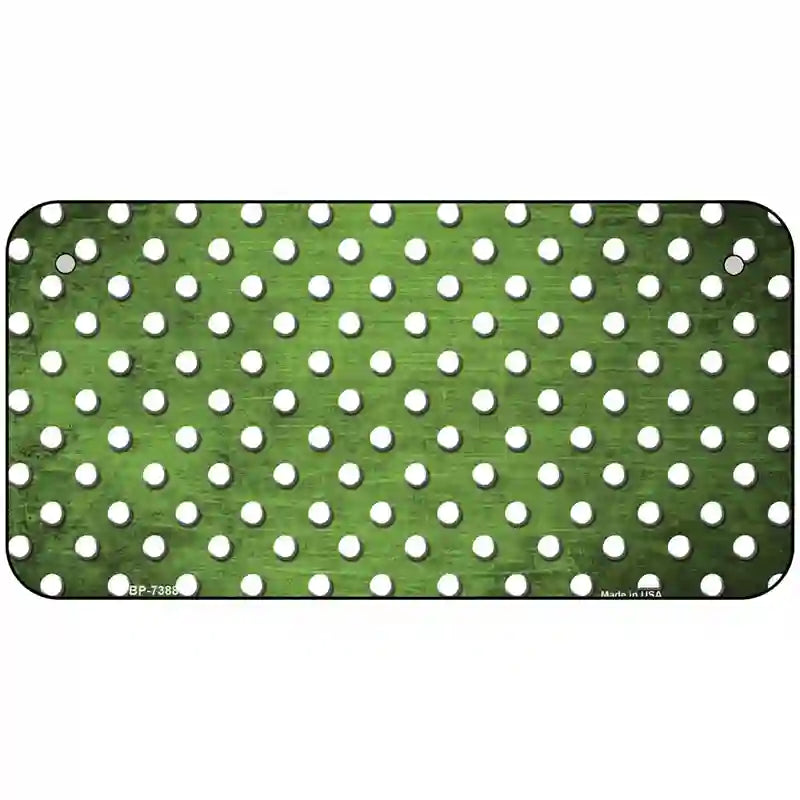 Lime Green White Small Dots Oil Rubbed Metal Novelty License Plate 6" x 3" (BP)