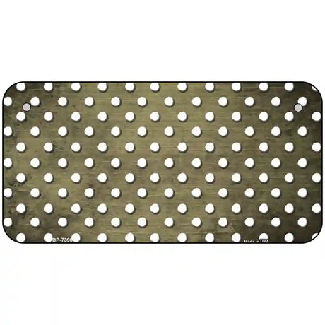 Gold White Small Dots Oil Rubbed Metal Novelty License Plate 6" x 3" (BP)