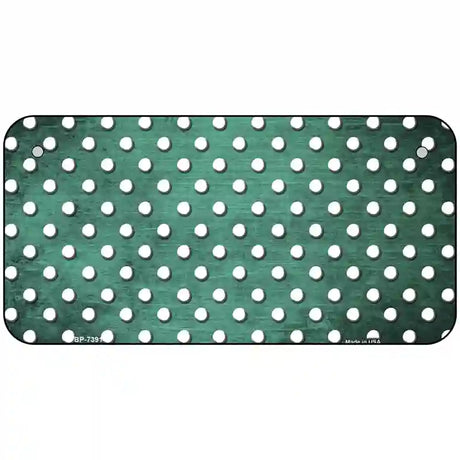 Mint White Small Dots Oil Rubbed Metal Novelty License Plate 6" x 3" (BP)