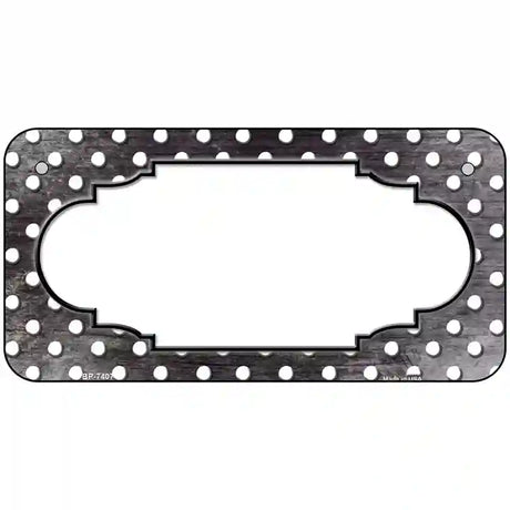 Black White Small Dots Scallop Oil Rubbed Metal Novelty License Plate 6" x 3" (BP)