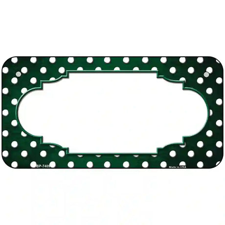 Green White Small Dots Scallop Oil Rubbed Metal Novelty License Plate 6" x 3" (BP)