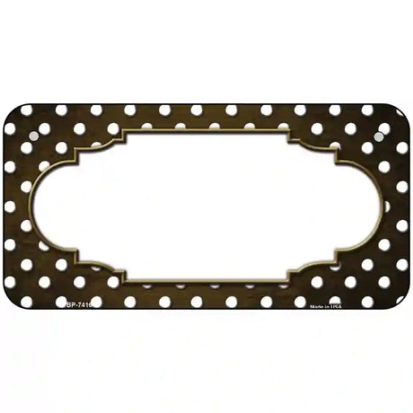 Brown White Small Dots Scallop Oil Rubbed Metal Novelty License Plate 6" x 3" (BP)