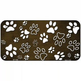 Brown White Paw Oil Rubbed Metal Novelty License Plate 6" x 3" (BP)