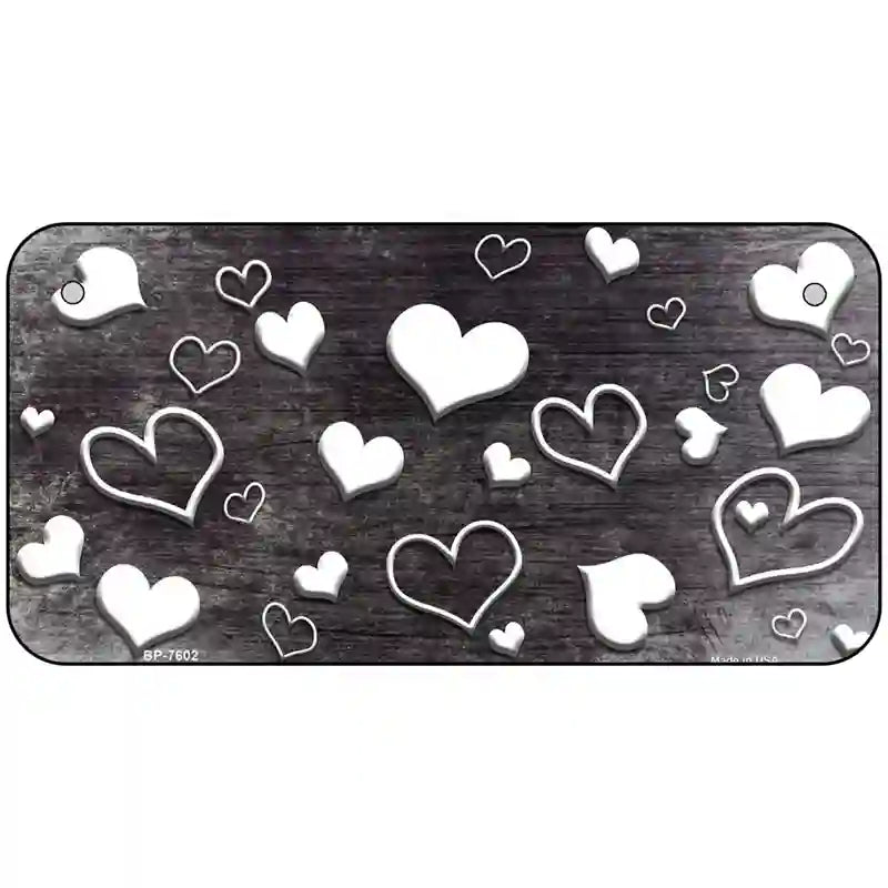 Black White Love Oil Rubbed Metal Novelty License Plate 6" x 3" (BP)