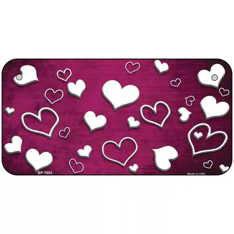 Pink White Love Oil Rubbed Metal Novelty License Plate 6" x 3" (BP)