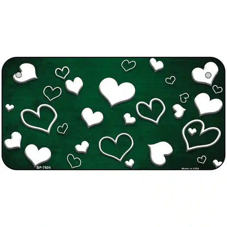 Green White Love Oil Rubbed Metal Novelty License Plate 6" x 3" (BP)