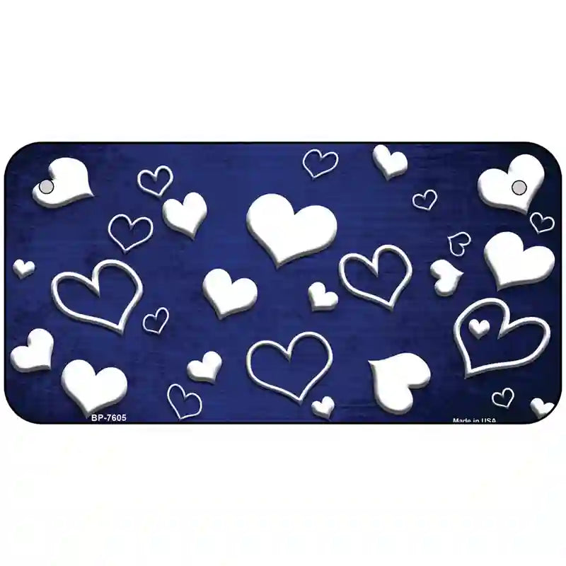 Blue White Love Oil Rubbed Metal Novelty License Plate 6" x 3" (BP)