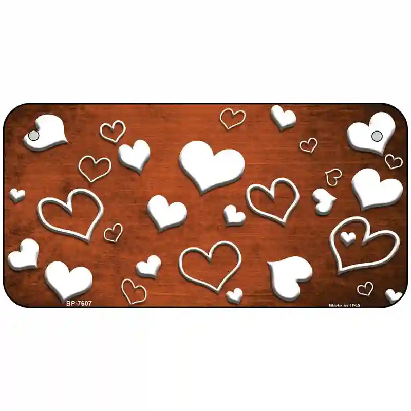 Orange White Love Oil Rubbed Metal Novelty License Plate 6" x 3" (BP)