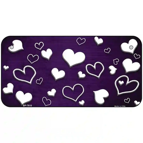 Purple White Love Oil Rubbed Metal Novelty License Plate 6" x 3" (BP)