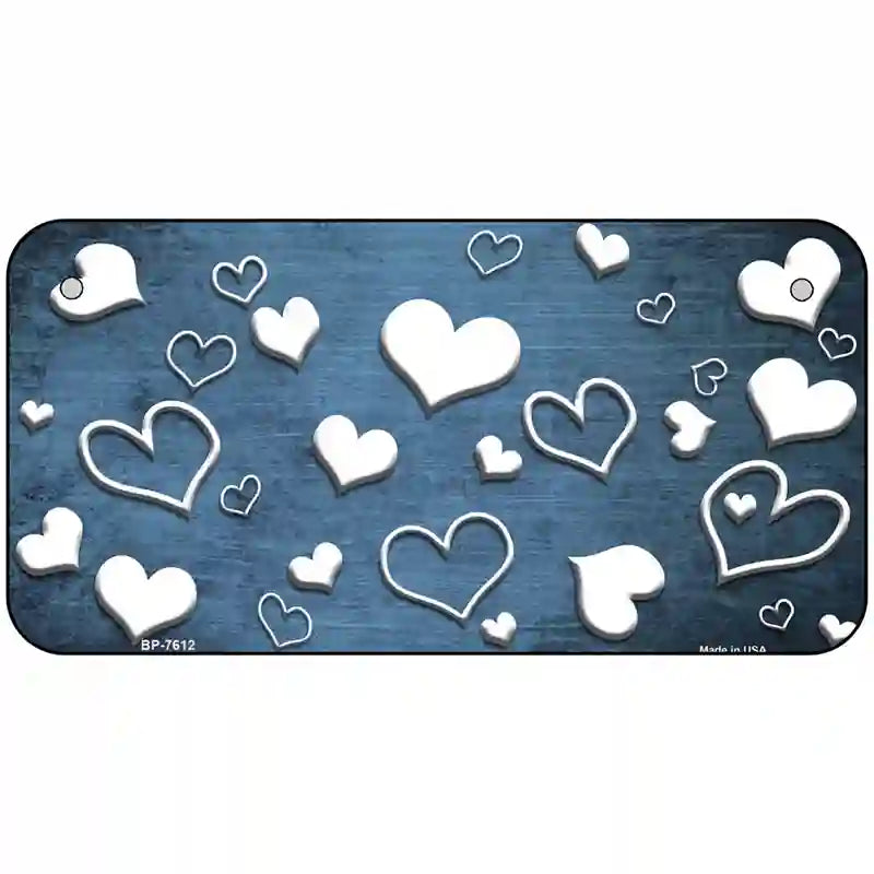 Light Blue White Love Oil Rubbed Metal Novelty License Plate 6" x 3" (BP)