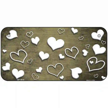 Gold White Love Oil Rubbed Metal Novelty License Plate 6" x 3" (BP)