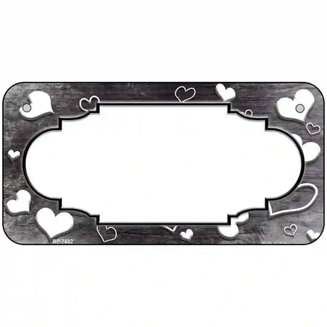 Black White Love Scallop Oil Rubbed Metal Novelty License Plate 6" x 3" (BP)