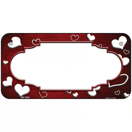 Red White Love Scallop Oil Rubbed Metal Novelty License Plate 6" x 3" (BP)