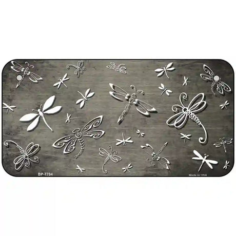 Tan White Dragonfly Oil Rubbed Metal Novelty License Plate 6" x 3" (BP)