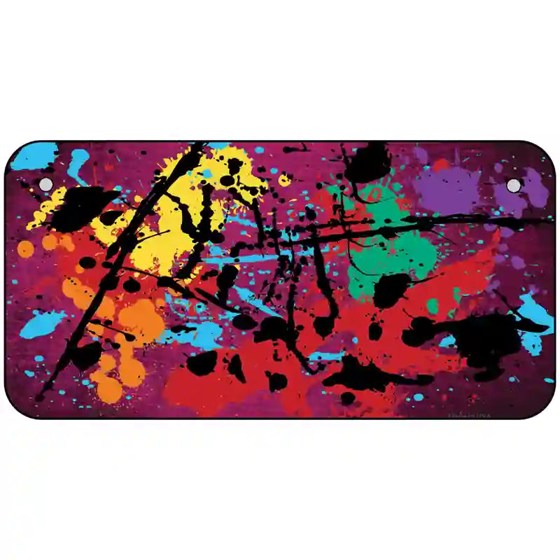 Pink Splatter Oil Rubbed Metal Novelty License Plate 6" x 3" (BP)