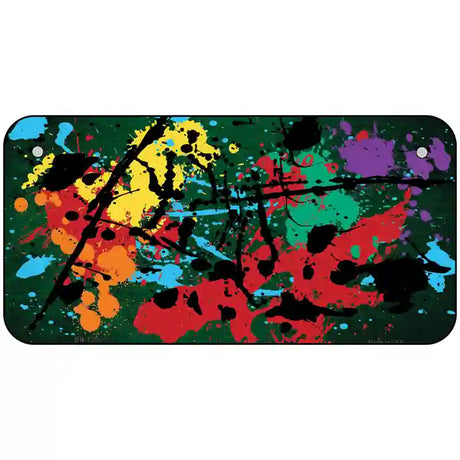 Green Splatter Oil Rubbed Metal Novelty License Plate 6" x 3" (BP)