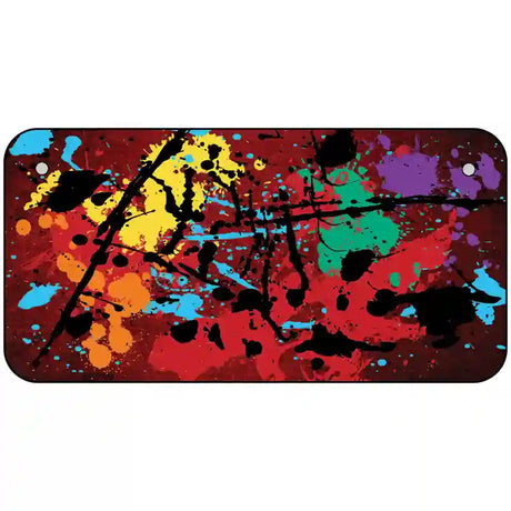 Red Splatter Oil Rubbed Metal Novelty License Plate 6" x 3" (BP)