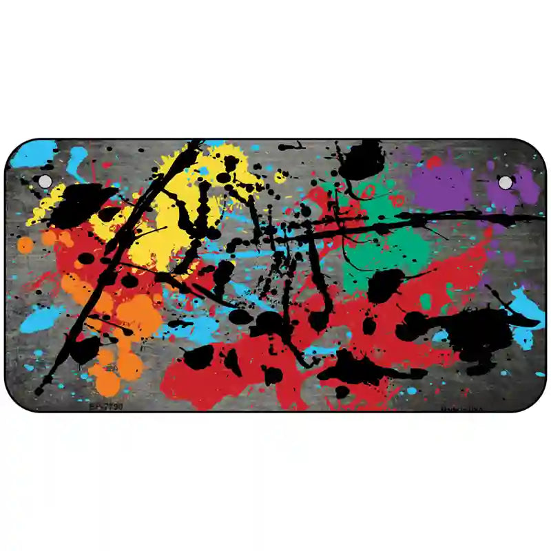 Gray Splatter Oil Rubbed Metal Novelty License Plate 6" x 3" (BP)