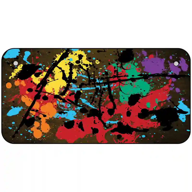 Brown Splatter Oil Rubbed Metal Novelty License Plate 6" x 3" (BP)