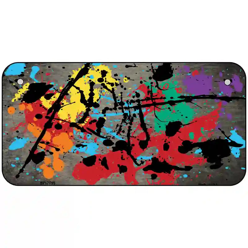 Tan Splatter Oil Rubbed Metal Novelty License Plate 6" x 3" (BP)