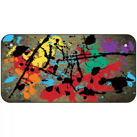 Gold Splatter Oil Rubbed Metal Novelty License Plate 6" x 3" (BP)