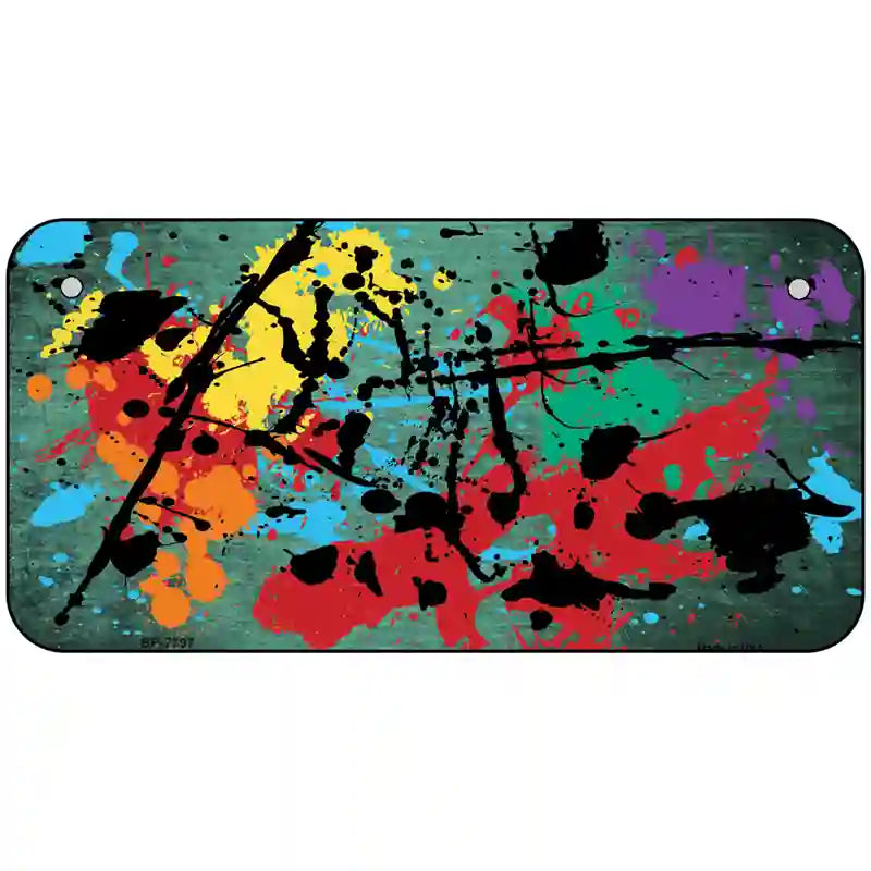 Mint Splatter Oil Rubbed Metal Novelty License Plate 6" x 3" (BP)