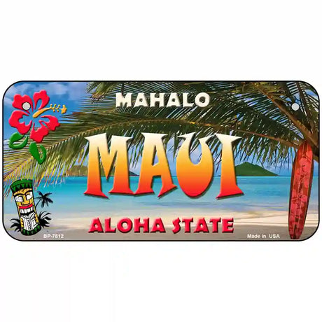 Maui Hawaii State Novelty Metal License Plate 6" x 3" (BP)