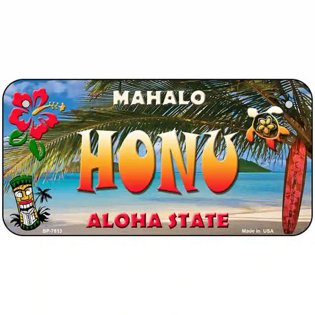 Honu Hawaii State Novelty Metal License Plate 6" x 3" (BP)