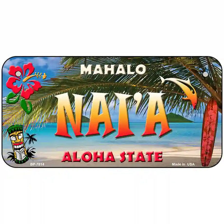 Naia Hawaii State Novelty Metal License Plate 6" x 3" (BP)