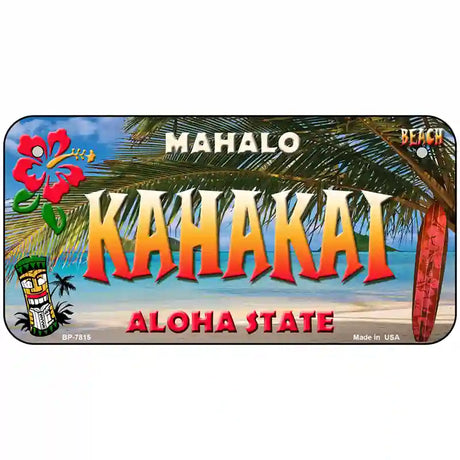 Kahakai Hawaii State Novelty Metal License Plate 6" x 3" (BP)