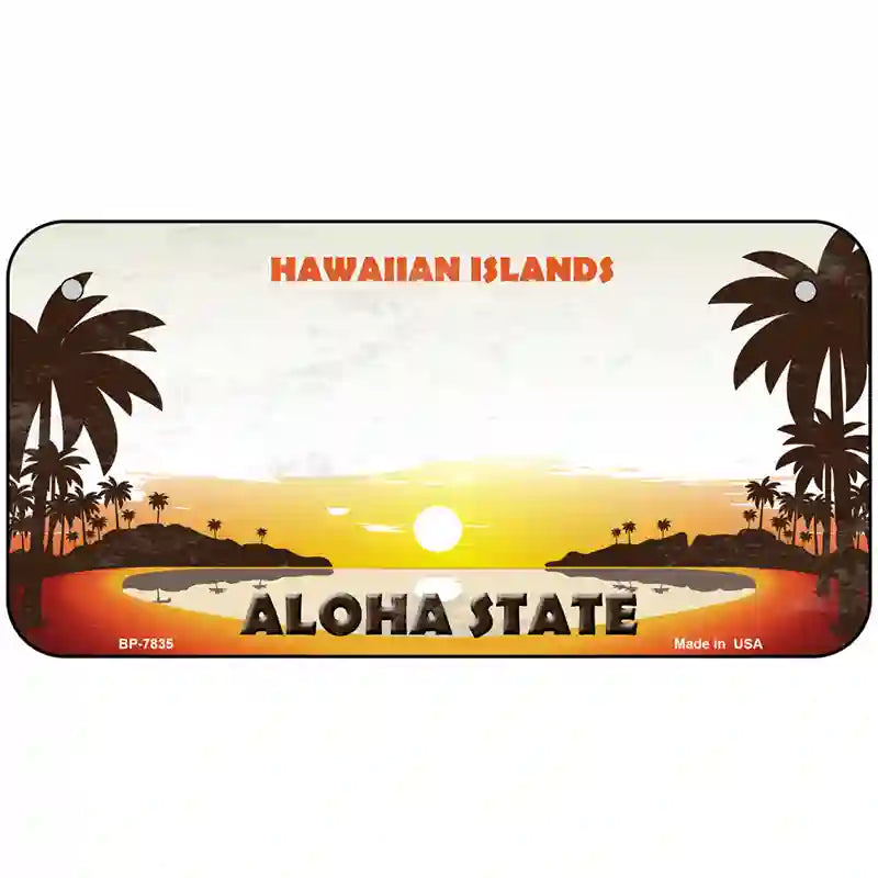 Hawaiian Islands Hawaii Blank State Novelty Metal License Plate 6" x 3" (BP)