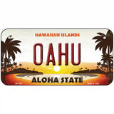 Oahu Hawaiian Islands Novelty Metal License Plate 6" x 3" (BP)