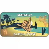 Hang Loose Hawaii Pineapple Novelty Metal License Plate 6" x 3" (BP)