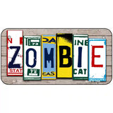 Zombie License Plate Art Wood Metal Novelty License Plate 6" x 3" (BP)