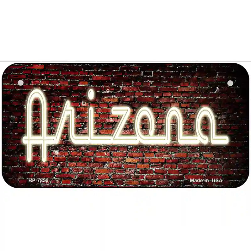 Arizona Neon Brick Metal Novelty License Plate 6" x 3" (BP)