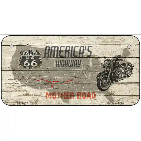 Americas Highway Route 66 Metal Novelty License Plate 6" x 3" (BP)