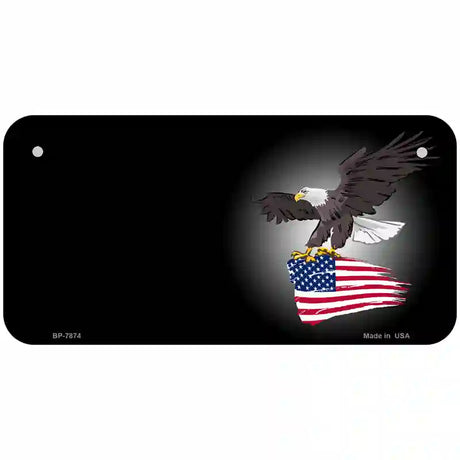 Eagle Flag Offset Metal Novelty License Plate 6" x 3" (BP)