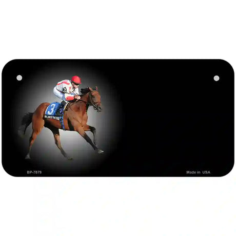 Horse Racing Offset Metal Novelty License Plate 6" x 3" (BP)