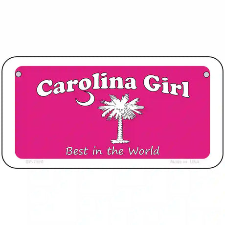 Carolina Girl Pink Novelty Metal License Plate 6" x 3" (BP)